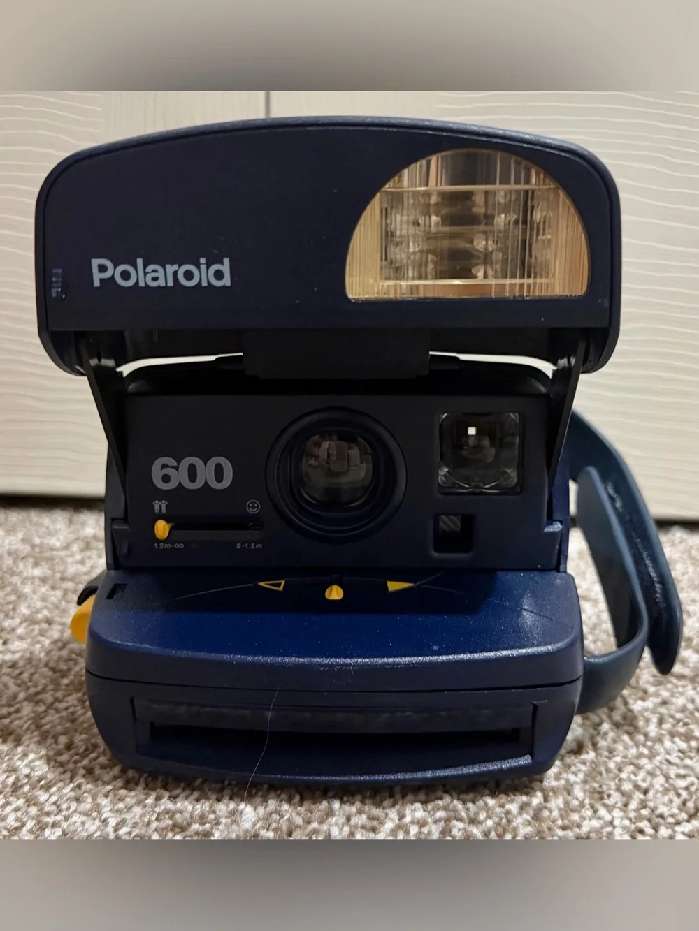 Vintage Polaroid One Step Express Navy Blue 600 Instant Film Camera